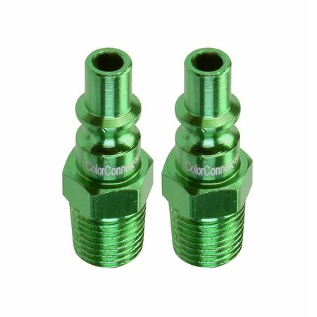 LEGACY ColorConnex  B, 1/4" Green Plug, 1/4", 1/4" npt Air Inlet, Industrial A71440B-2PK